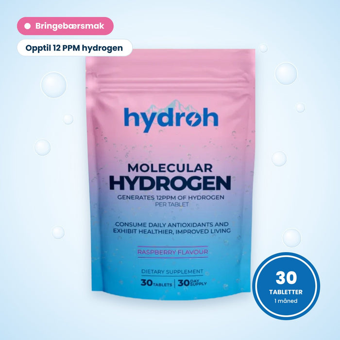 Hydroh hydrogentabletter med bringebærsmak, pose med 30 tabletter